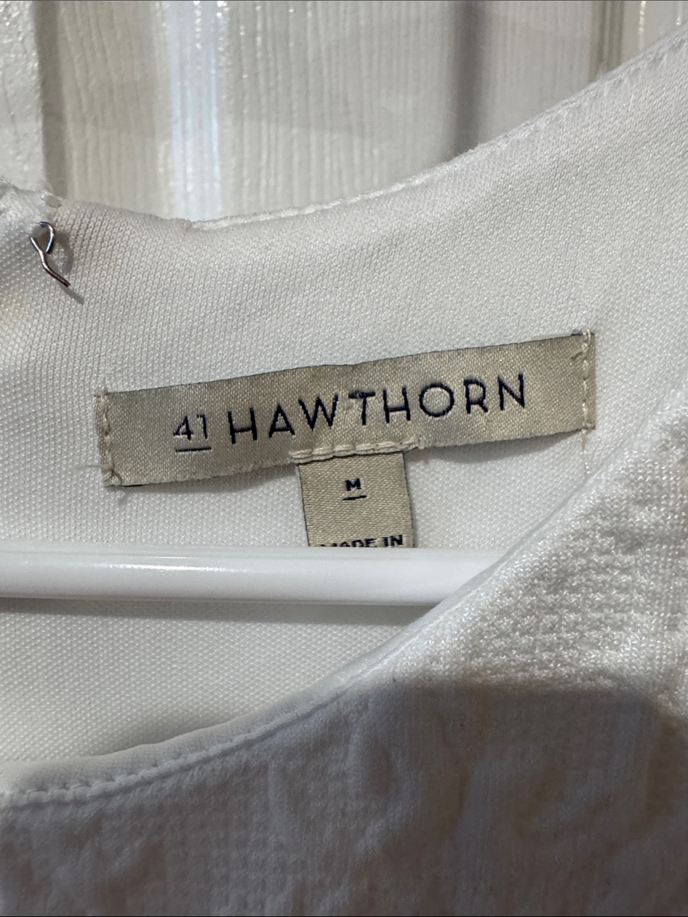 41 Hawthorn Sleeveless White Textured Shift Dress size medium - Picture 4 of 4